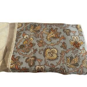 Frontgate Tortola King Size Floral Sham 21”x37” Brown Gold Cream Paisley $179